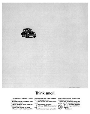 VW Think small ad - Brisbane copywriter blog