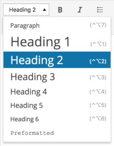 SEO heading tags on wordpress h1 to h6